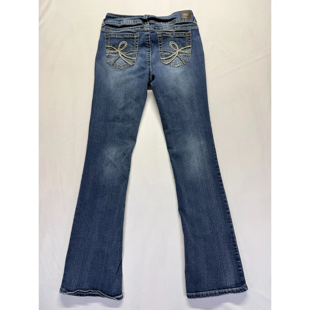 Wallflower The Luscious Curvy Bootcut Jeans Womens 7 Blue Denim Cotton Low Rise